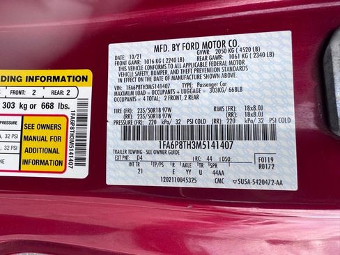 Certified 2021 Ford Mustang Coupe w/ Equipment Group 101A RWD image 36