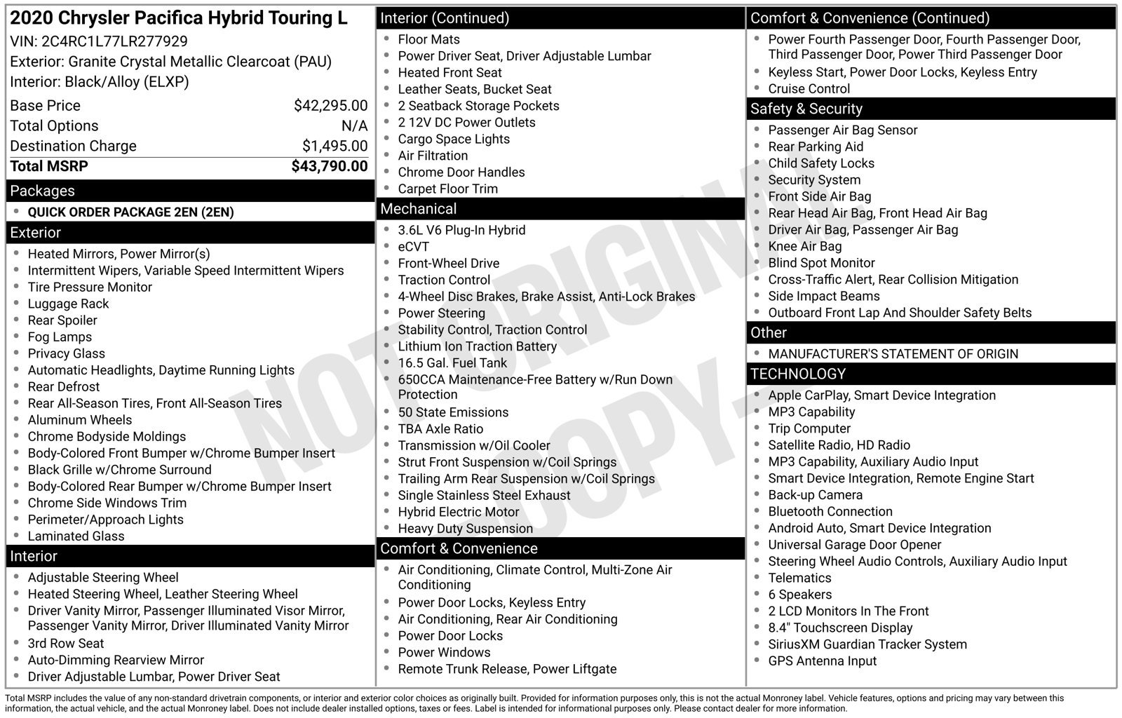 Used 2020 Chrysler Pacifica Touring-L FWD image 2