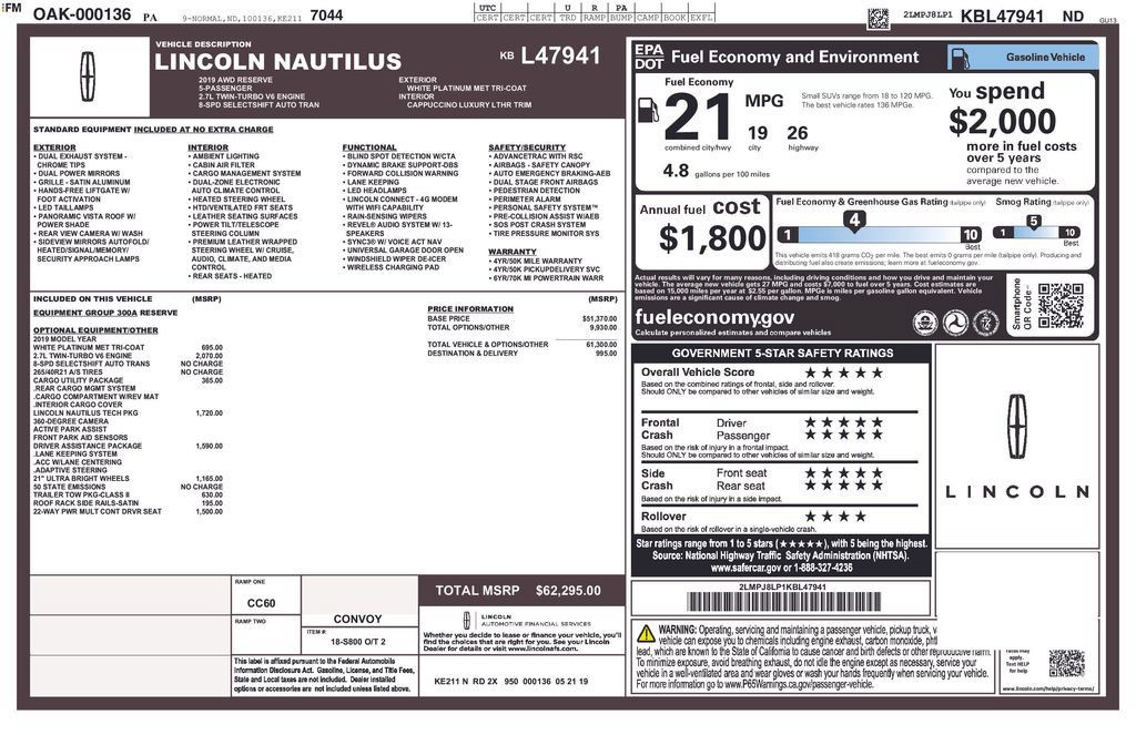 Used 2019 Lincoln Nautilus Reserve AWD/4WD image 6