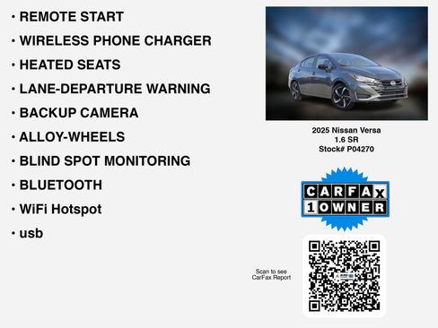 Used 2025 Nissan Versa SR w/ Trunk Package FWD image 7