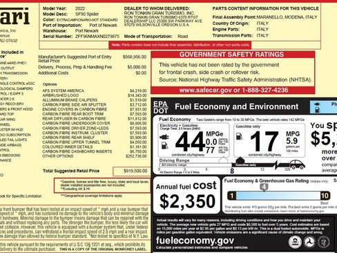 Certified 2022 Ferrari SF90 Spider image 2