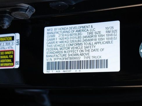 New 2026 Honda Ridgeline Black Edition image 34