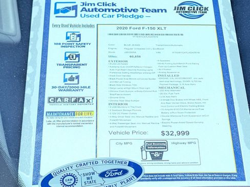 Certified 2020 Ford F150 XLT w/ Equipment Group 302A Luxury RWD image 14