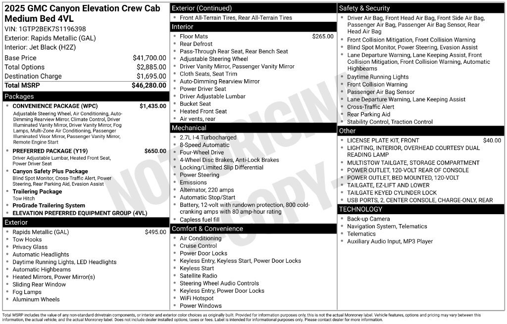 New 2025 GMC Canyon Elevation w/ Convenience Package AWD/4WD image 26