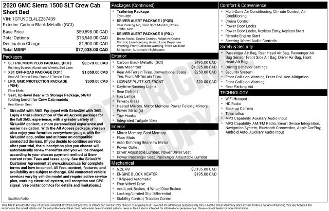 Used 2020 GMC Sierra 1500 SLT w/ SLT Premium Plus Package AWD/4WD image 38