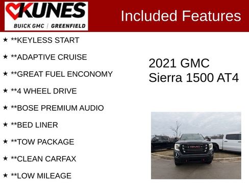 Used 2021 GMC Sierra 1500 AT4 w/ AT4 Value Package image 3