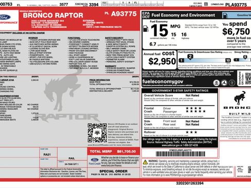 Used 2023 Ford Bronco Raptor AWD/4WD image 74
