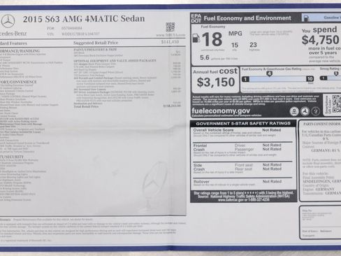 Used 2015 Mercedes-Benz S 63 AMG 4MATIC Sedan image 6