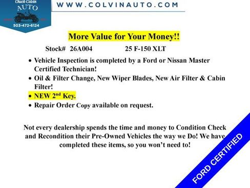 Certified 2025 Ford F150 XLT w/ Equipment Group 301A Standard AWD/4WD image 6