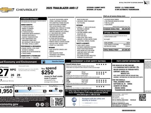 Used 2025 Chevrolet TrailBlazer LT AWD/4WD image 4