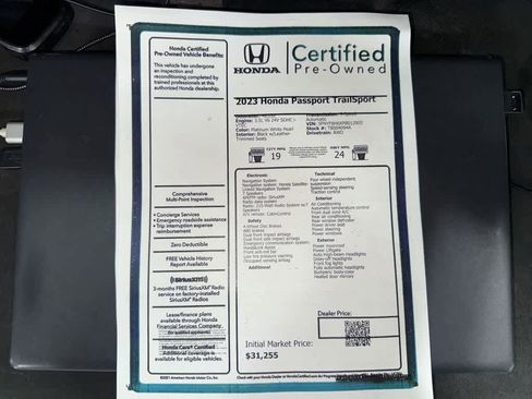Certified 2023 Honda Passport TrailSport image 13