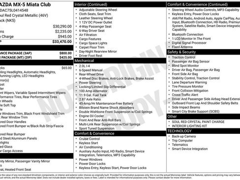 Used 2020 MAZDA MX-5 Miata Club w/ Appearance Package image 3