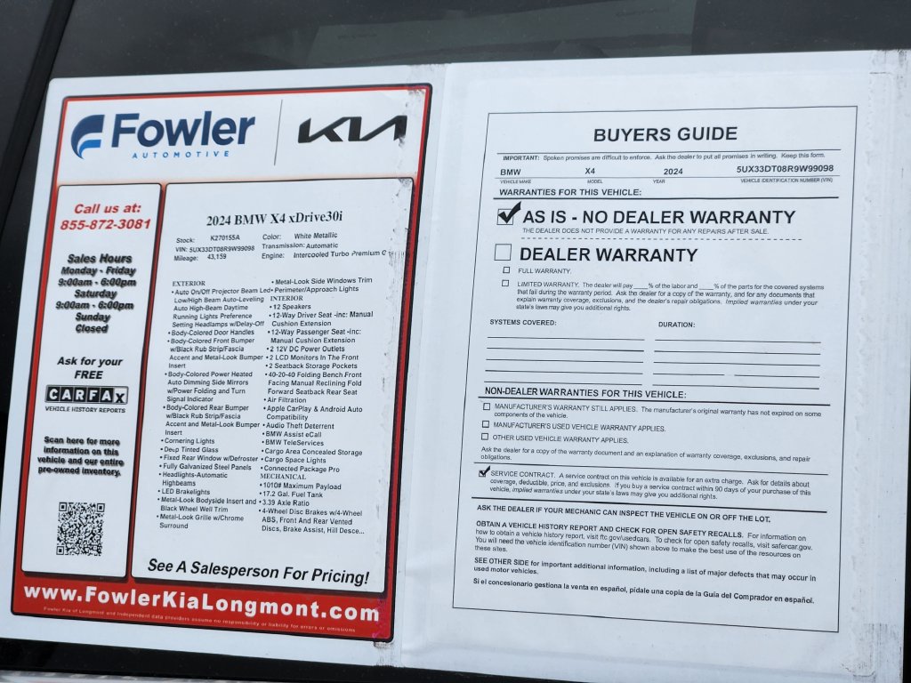 Used 2024 BMW X4 xDrive30i w/ Parking Assistance Package AWD/4WD image 30