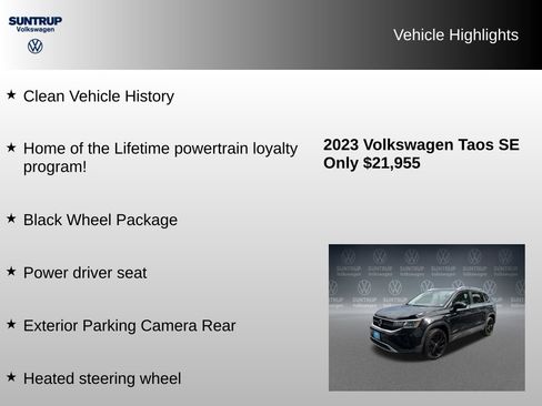 Used 2023 Volkswagen Taos SE w/ Black Wheel Package FWD image 8