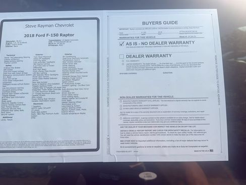 Used 2018 Ford F150 Raptor w/ Equipment Group 802A Luxury AWD/4WD image 27