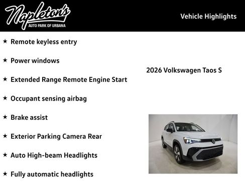 New 2026 Volkswagen Taos S AWD/4WD image 15
