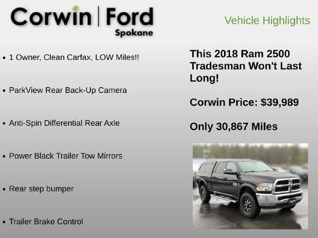 Used 2018 RAM 2500 Tradesman w/ Chrome Appearance Group AWD/4WD image 6