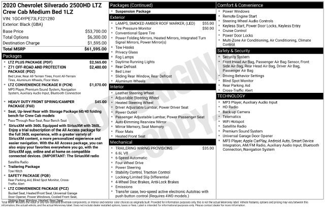 Certified 2020 Chevrolet Silverado 2500 LTZ w/ LTZ Plus Package AWD/4WD image 6