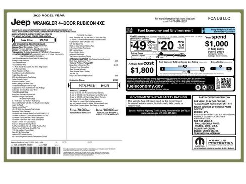 Used 2023 Jeep Wrangler Unlimited Rubicon 4xe AWD/4WD image 2