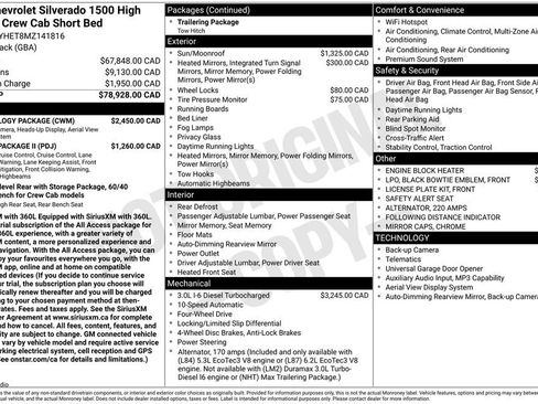 Used 2021 Chevrolet Silverado 1500 High Country w/ Technology Package AWD/4WD image 2