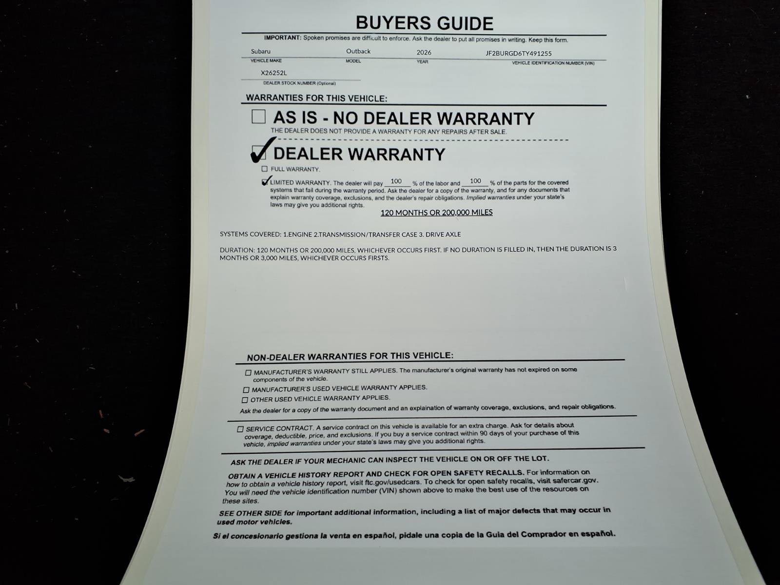 Certified 2026 Subaru Outback Limited XT AWD/4WD image 35