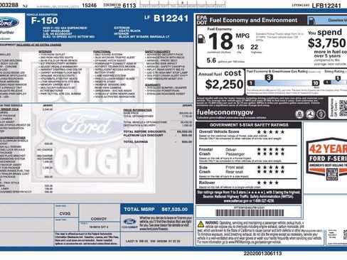 Certified 2020 Ford F150 Platinum w/ Equipment Group 701A Luxury AWD/4WD image 43