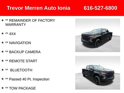Used 2024 Chevrolet Silverado 1500 Custom Trail Boss w/ LPO, Dark Essentials Package AWD/4WD image 8