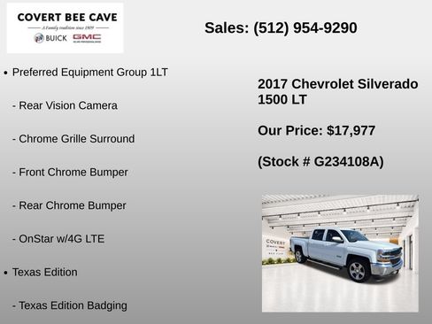 Used 2017 Chevrolet Silverado 1500 LT w/ Texas Edition RWD image 25