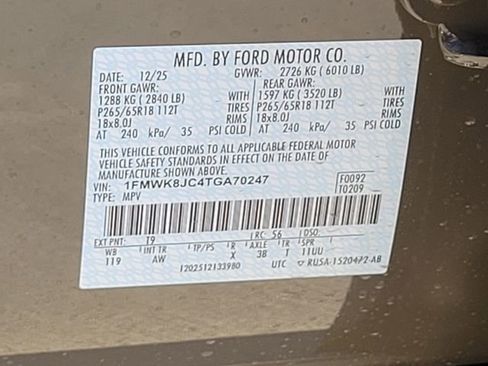 New 2026 Ford Explorer Tremor w/ Tremor Ultimate Package image 13