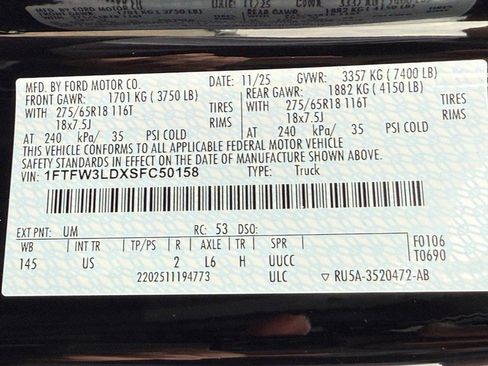 New 2025 Ford F150 XLT w/ Equipment Group 302A MID AWD/4WD image 21