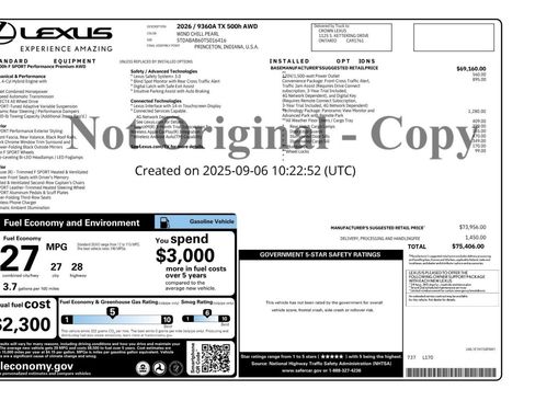 Used 2026 Lexus TX 500h AWD w/ Technology Package image 2