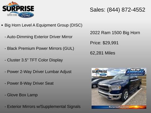 Used 2022 RAM 1500 Big Horn RWD image 12
