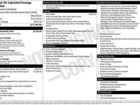 Used 2020 Audi S5 Prestige w/ S Sport Package AWD/4WD image 38