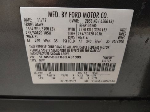 Used 2018 Ford Explorer Sport w/ Equipment Group 401A AWD/4WD image 33