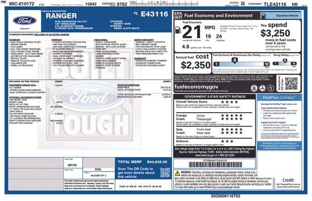 New 2026 Ford Ranger XLT w/ Equipment Group 301A High AWD/4WD image 23