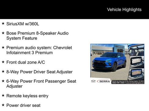 Used 2024 Chevrolet Blazer RS w/ LPO, Floor Liner Package AWD/4WD image 5