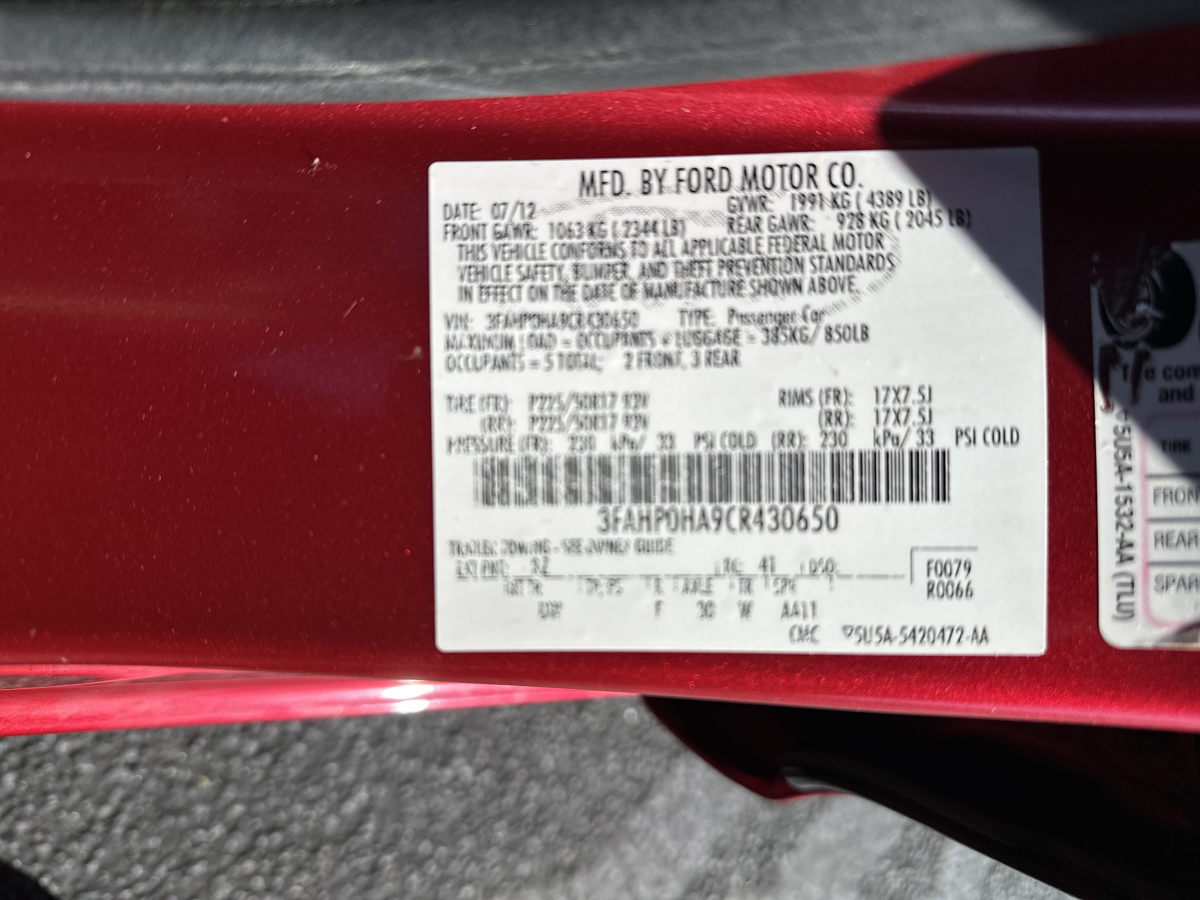 Used 2012 Ford Fusion SE FWD image 13
