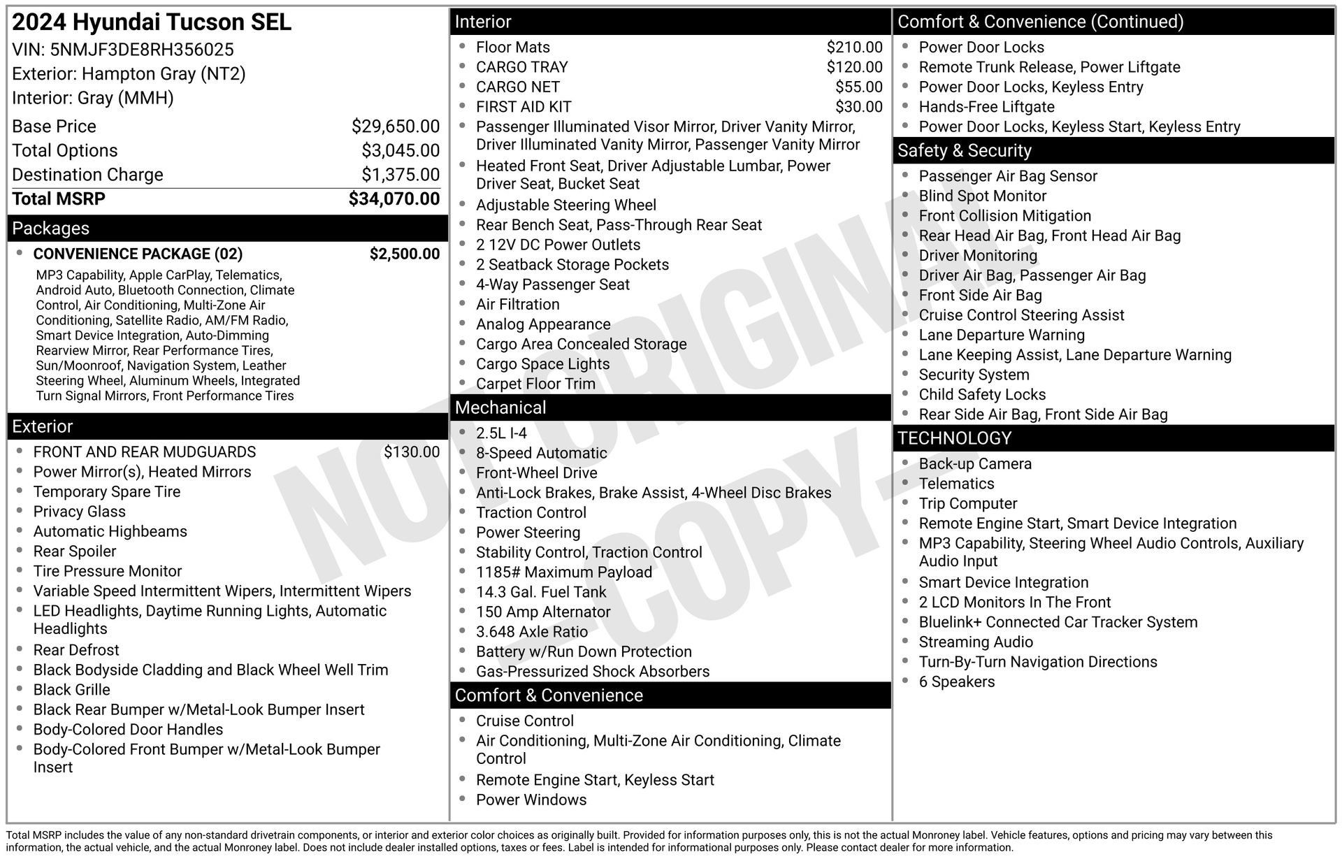Used 2024 Hyundai Tucson SEL w/ Convenience Package FWD image 3