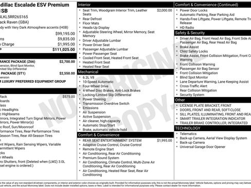 Used 2024 Cadillac Escalade ESV Premium Luxury w/ Performance Package image 14