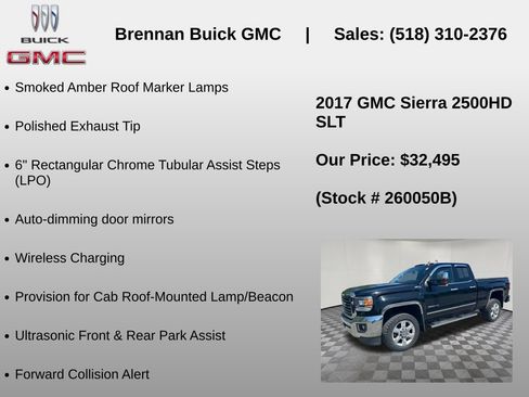 Certified 2017 GMC Sierra 2500 SLT w/ Driver Alert Package AWD/4WD image 18