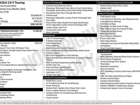 Used 2018 MAZDA CX-9 Touring w/ Touring Premium Package FWD image 2