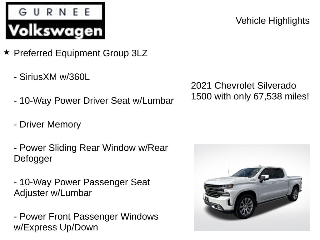 Used 2021 Chevrolet Silverado 1500 High Country w/ Technology Package AWD/4WD image 8