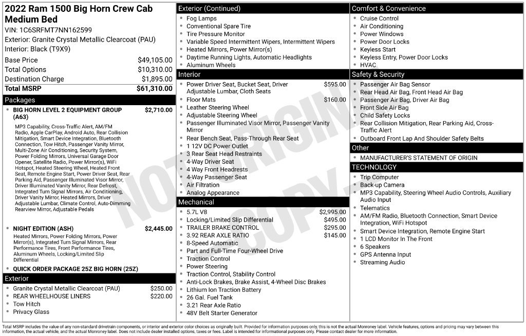 Used 2022 RAM 1500 Big Horn AWD/4WD image 12