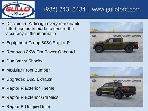 Used 2025 Ford F150 Raptor w/ Equipment Group 803A Raptor R image 10
