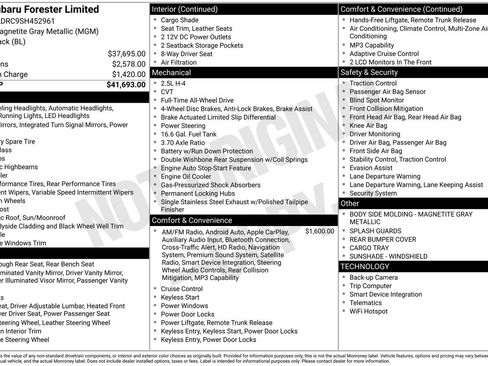 Certified 2025 Subaru Forester Limited AWD/4WD image 34