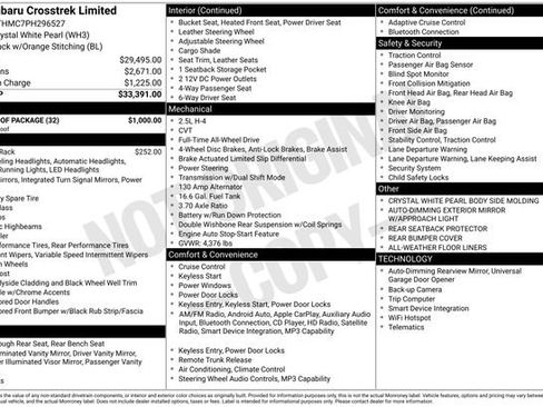 Certified 2023 Subaru Crosstrek 2.5i Limited w/ Moonroof Package image 33