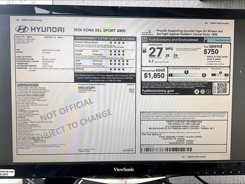 New 2026 Hyundai Kona SEL Sport image 19