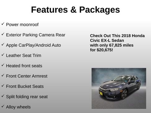 Used 2018 Honda Civic EX-L image 8