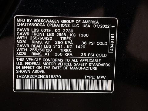 Used 2022 Volkswagen Atlas SEL R-Line image 32