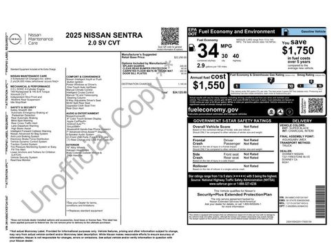 Used 2025 Nissan Sentra SV FWD image 2